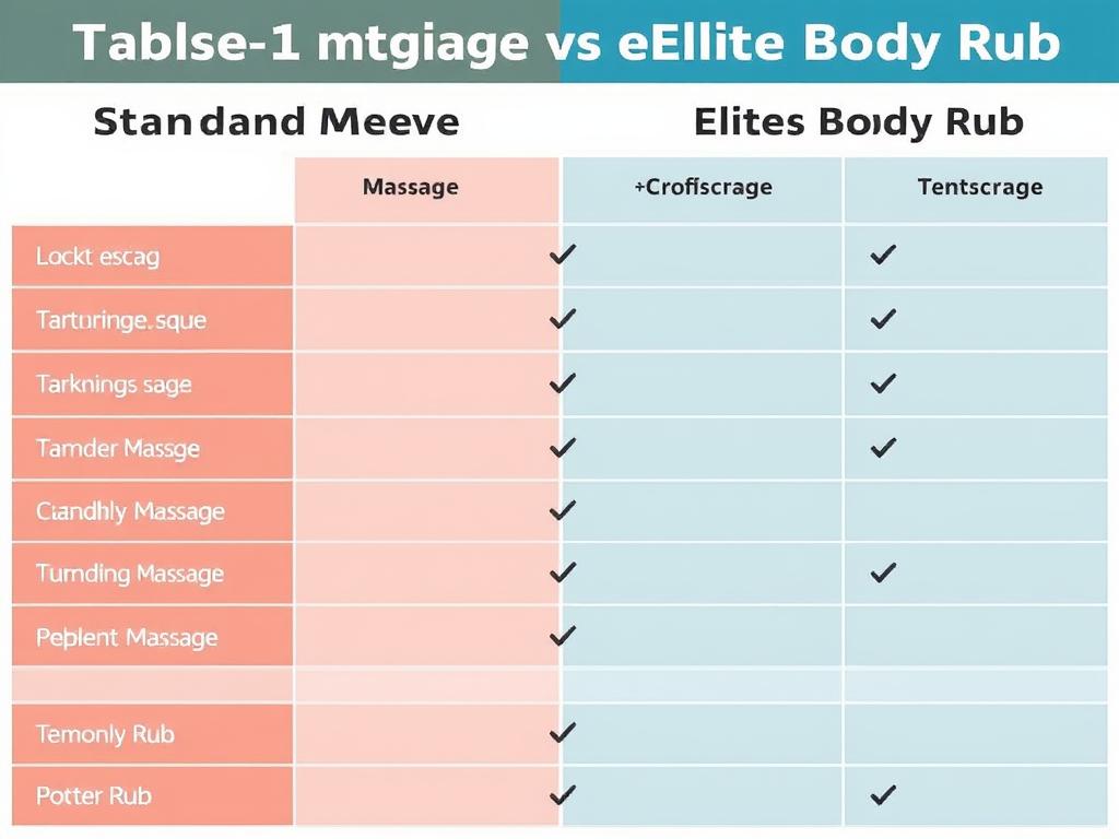 lite body rub. Table 1: Comparing Standard Massage and Elite Body Rub фото